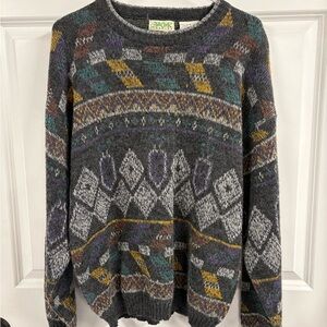 VTG 90’s Ash Creek Trading Geometric Crewneck Sweater Size Medium